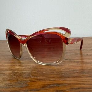 Emilio Pucci Pink Cat Eye Plastic Sunglasses.